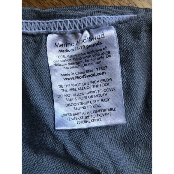 Merino Wool Grey Swaddle Medium 14-19 - Picture 6 of 6
